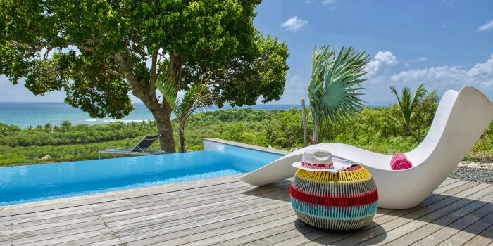 1.Location villa piscine vue mer Sainte Anne Guadeloupe